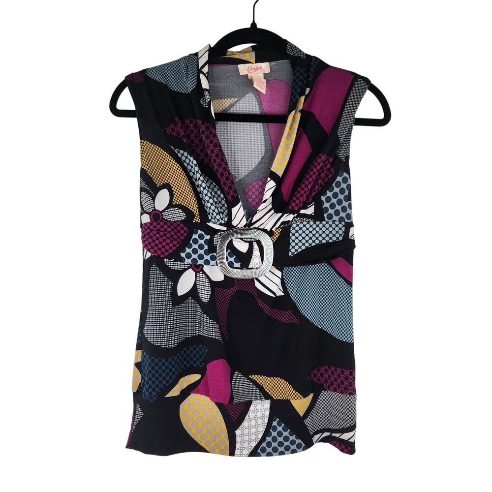 VTG Candie's Color Print Block Buckle below chest Medium Y2K 90s Retro